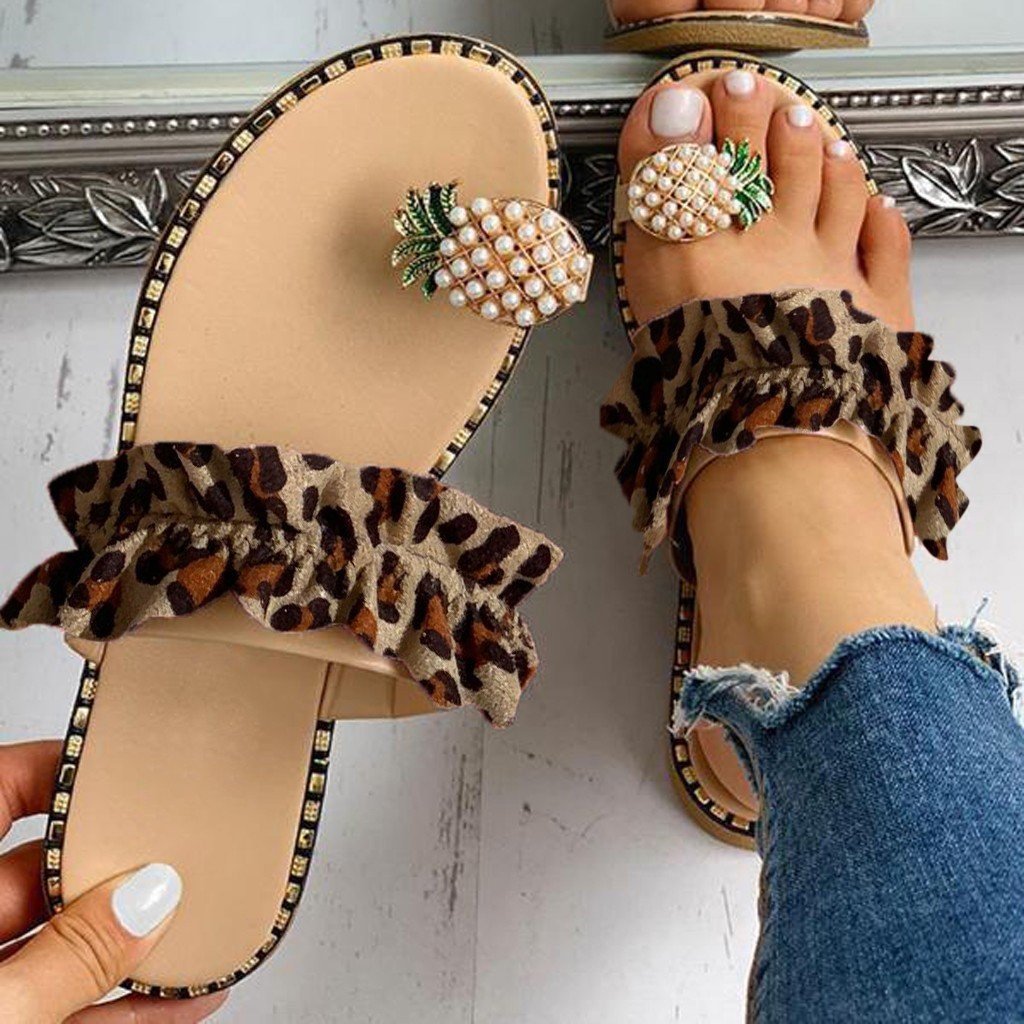 Dame slippers med frugtigt design og flæser Stilla