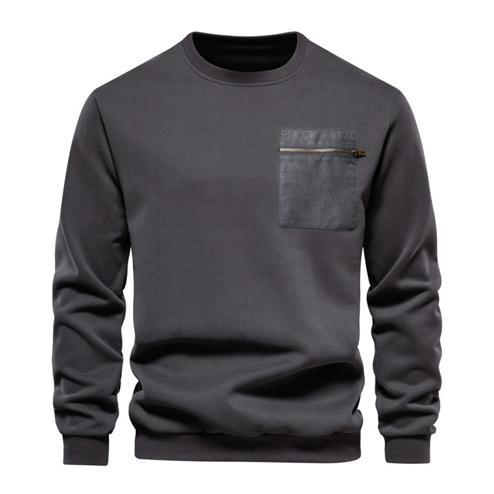 Herrer sweatshirt med praktisk brystlomme og moderne design Stilla