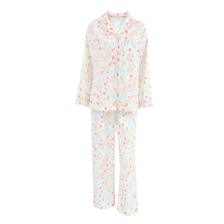 Dame pyjamasæt med blomsterdesign og løs pasform Stilla
