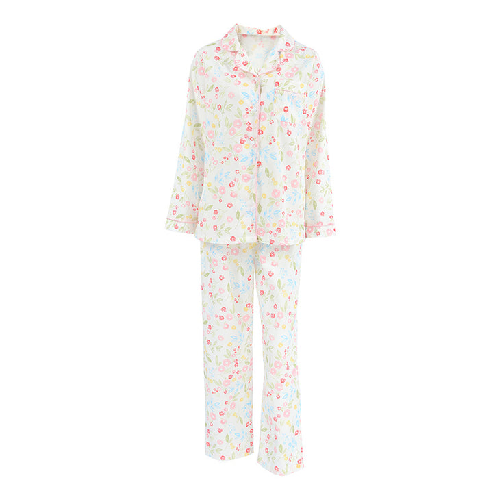 Dame pyjamasæt med blomsterdesign og løs pasform Stilla