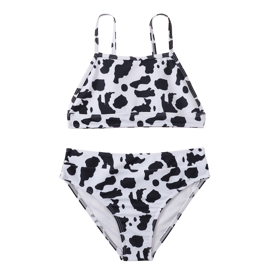 Dame bikini sæt med trendmæssigt kуқmønster og højt skårne trusser Stilla