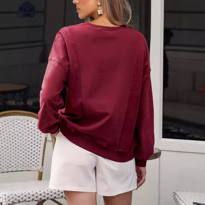 Dame hyggelig sweatshirt med moderne oversized-snit og afslappede skulderdetaljer Stilla