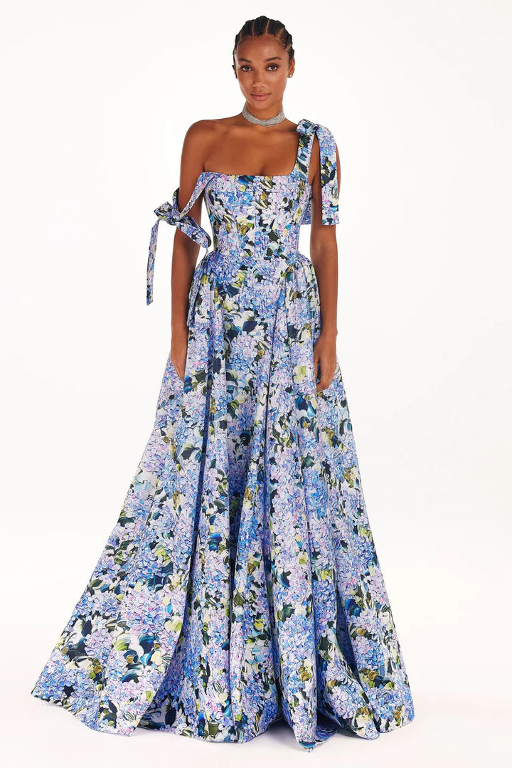 Kvinders elegante maxikjole med off-shoulder stropper og blomstermønster
