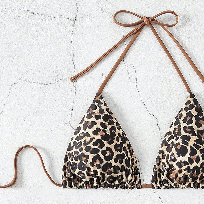 Dame triangel-bikini med legende leopardmønster Skovae