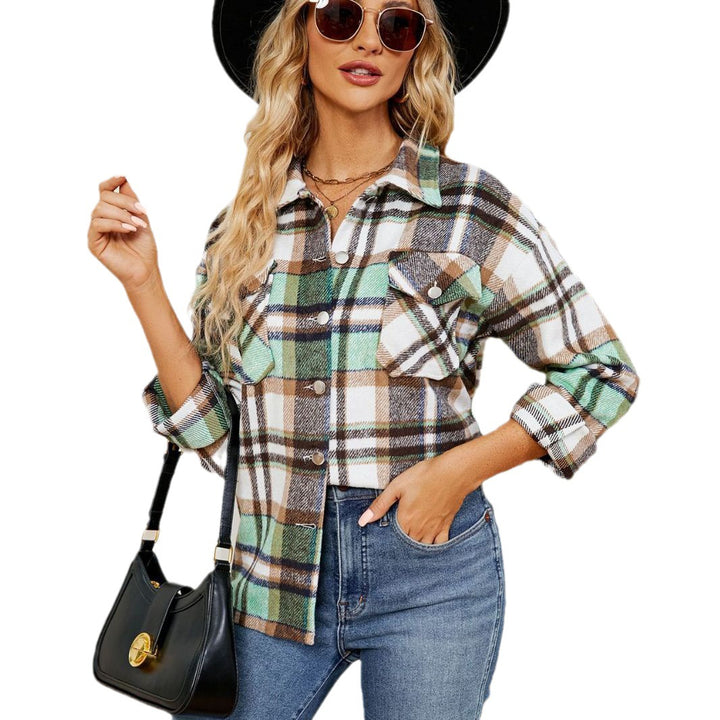 Dameternetternet Flannel skjorte i afslappet oversized stil Stilla