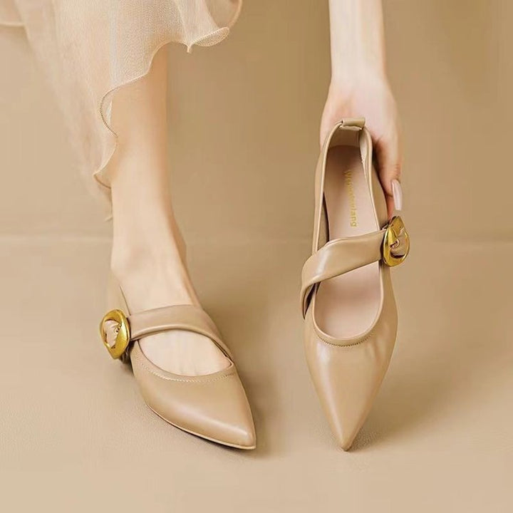 Dame elegante Slingback-pumps med dekorativt spænde-detalje Stilla