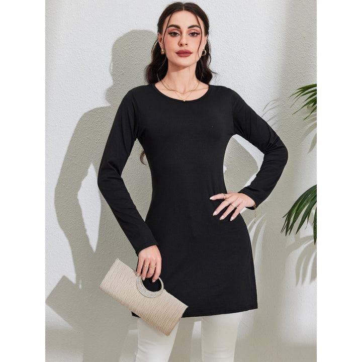 Dame Langærmet Bodycon Tunika Kjole Stilla