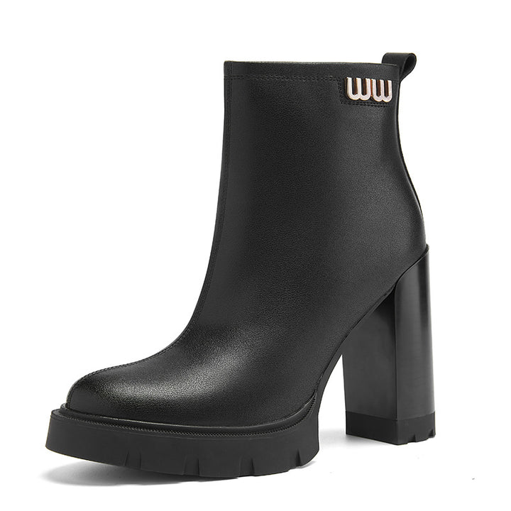 Dame Chunky Heel Støvler med struktureret Design Stilla