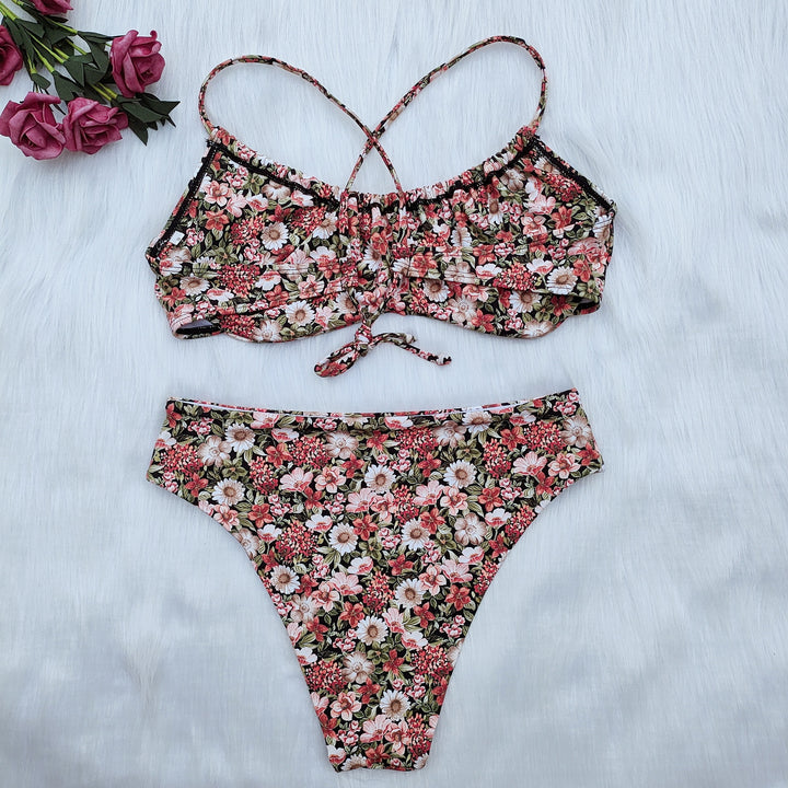 Dame Floral Bikini-Sæt med legende design Skovae