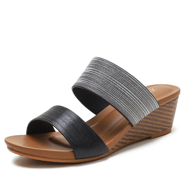 Dame Wedge-sandaler med komfortabel lagstruktur og brede remme Stilla