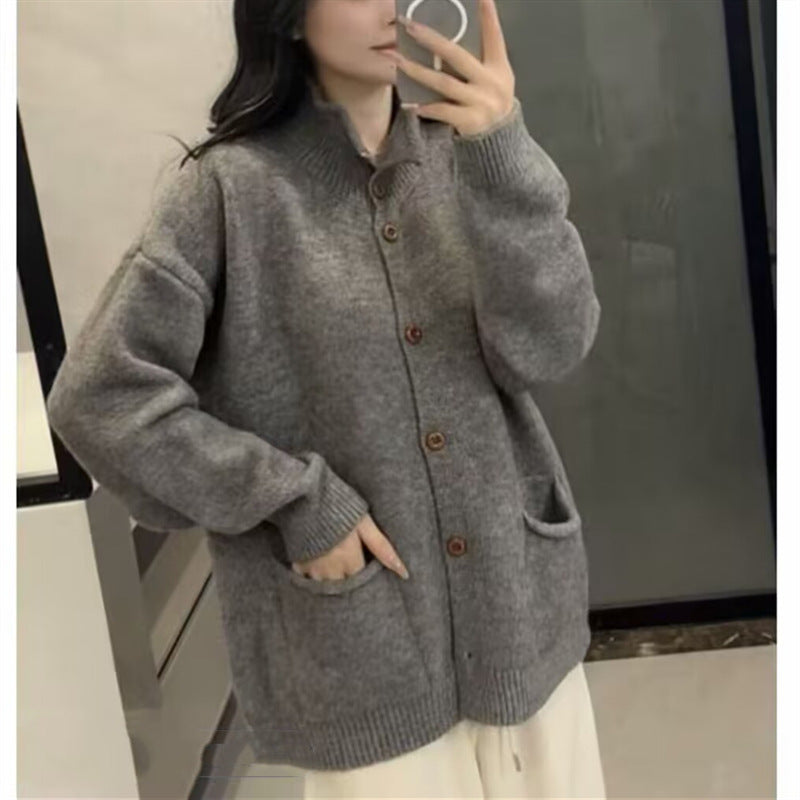 Dame hyggelig cardigan med moderne lommer Stilla