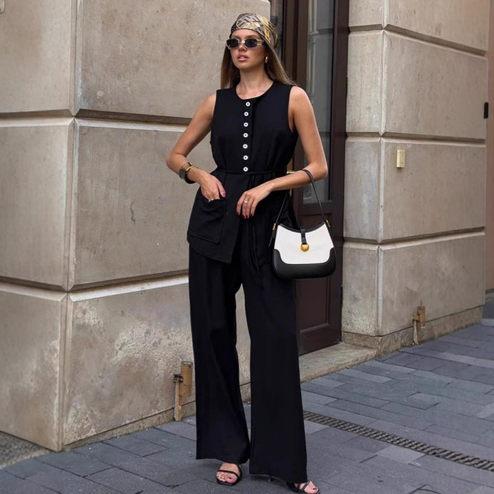 Dame Stylish Overall med trykknaplukning og praktiske lommer Stilla
