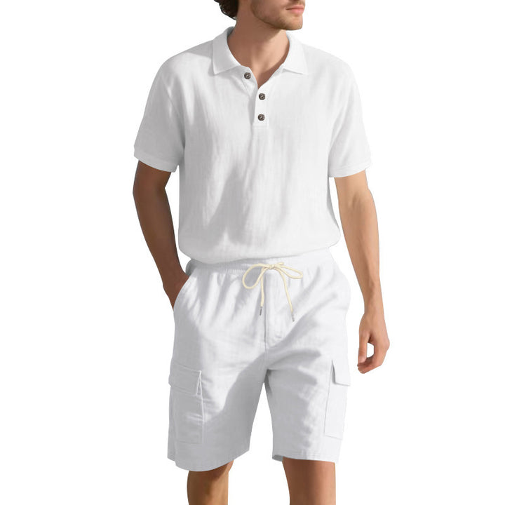 Herrer stilfuld polo skjorte med komfortable cargo shorts Stilla