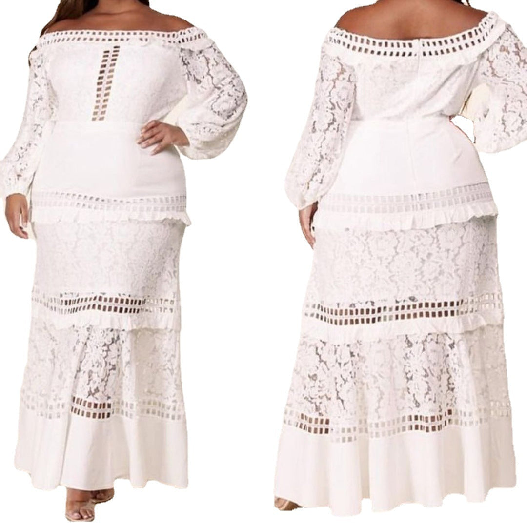 Dame Elegant Maxikjole med romantiske blonder og raffineret design Stilla