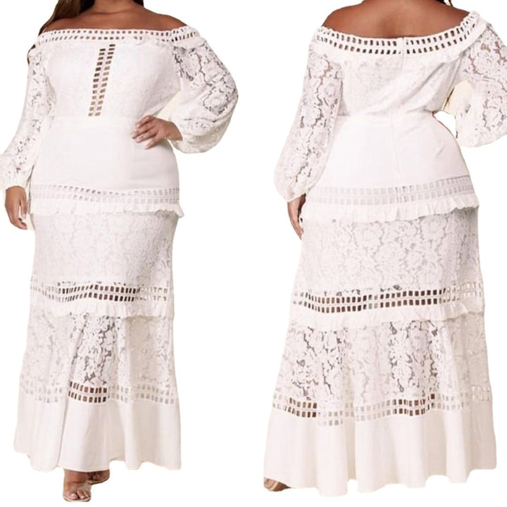 Dame Elegant Maxikjole med romantiske blonder og raffineret design Stilla
