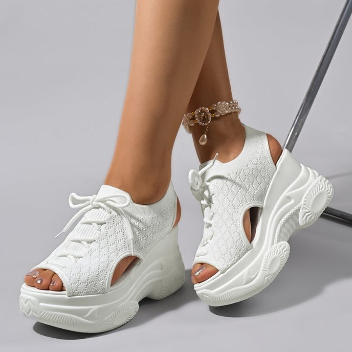 Dame Sporty Plateau Sandaler med åndbart overmateriale Stilla