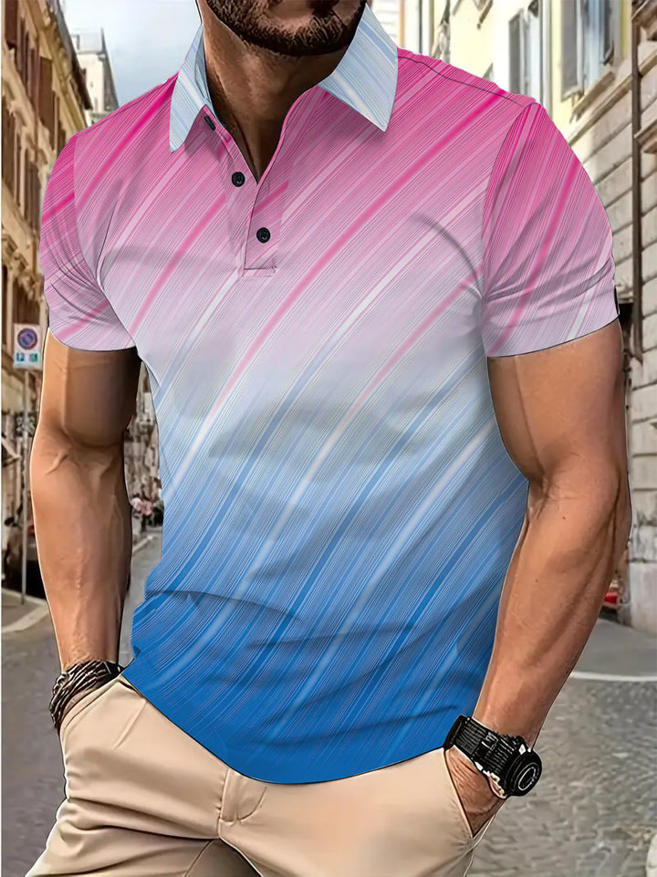 Herrer polo shirt med innovativ farvegradient og åndbare egenskaber Stilla