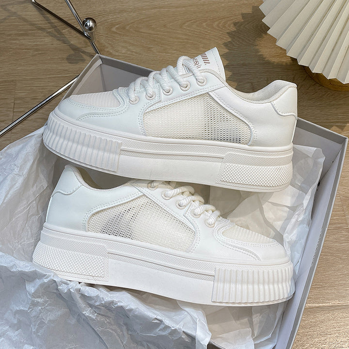 Dame Sporty Plateau-Sneakers med åndbar mesh-overflade og stabil sål Stilla