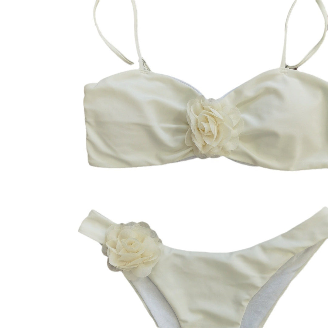 Dame Bikini Sæt med romantiske Blomsterapplikationer Stilla
