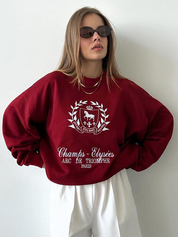 Dame Oversized Sweatshirt med ikonisk logo-design og komfortable materialer Stilla