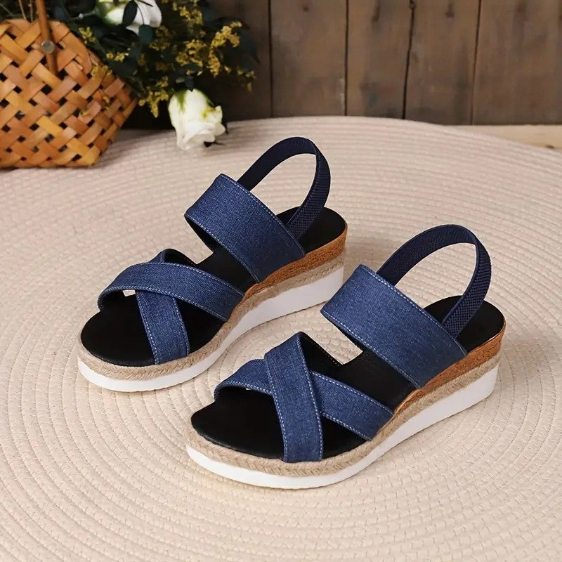 Dame Wedge-sandaler med flettet design og ergonomisk fodseng Stilla