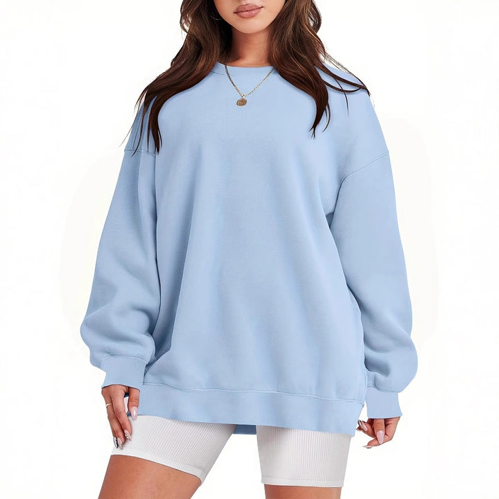 Kvinders sweatshirt i høj kvalitets bomuldsblanding og afslappet design Skovae