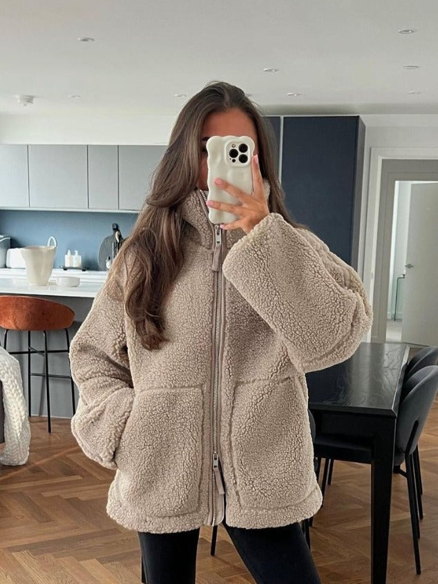 Kvinders Oversized Fleece Jakke Stilla