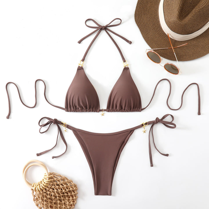 Dame Triangel-Bikini med raffinerede detaljer Skovae