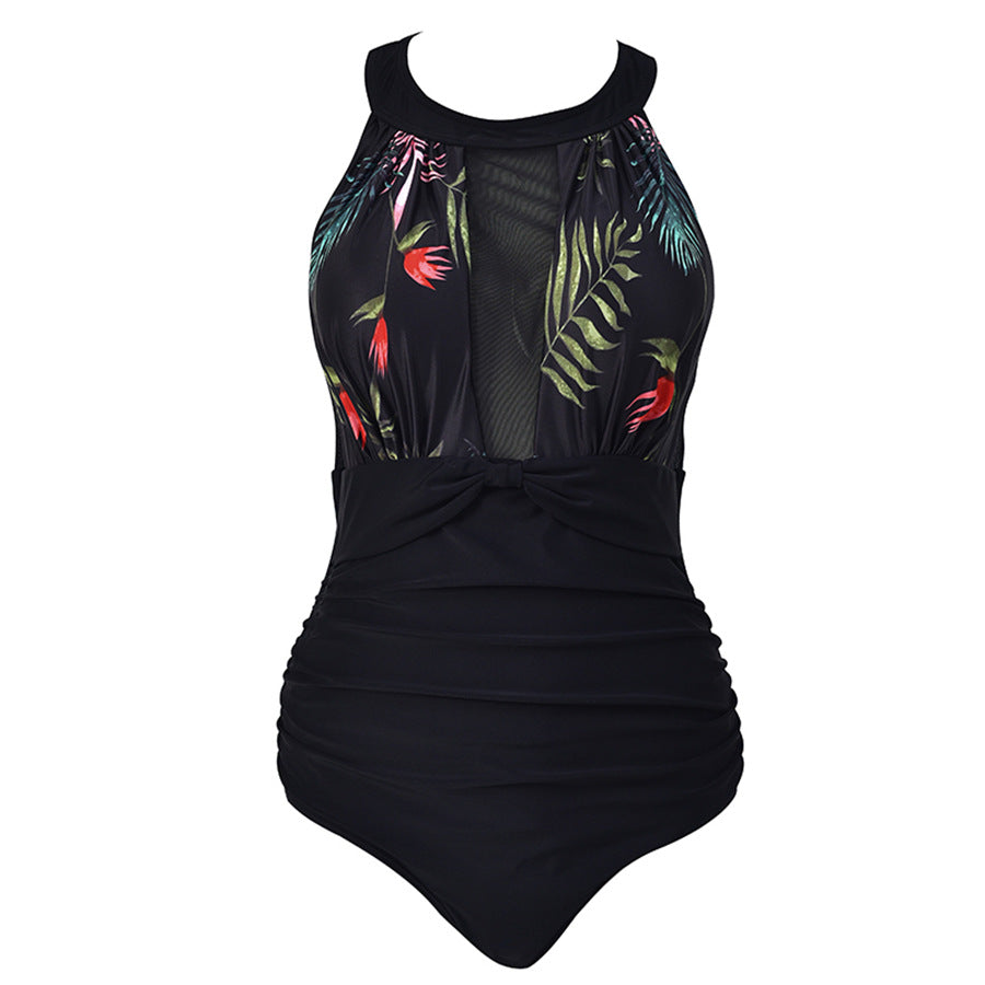 Dame Elegant Én-delt Badedragt med transparente Indsatser Skovae