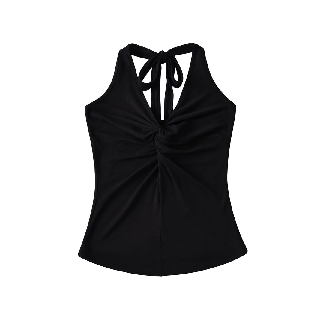 Dame Sporty Top med justerbar rygdetalje og raffineret drapering Stilla