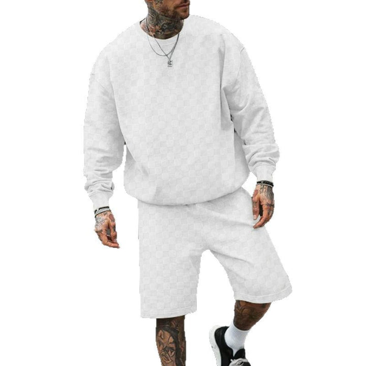 Herre afslappet sweatshirt- og shorts-sæt lavet af åndbart materiale med elastisk linning Stilla