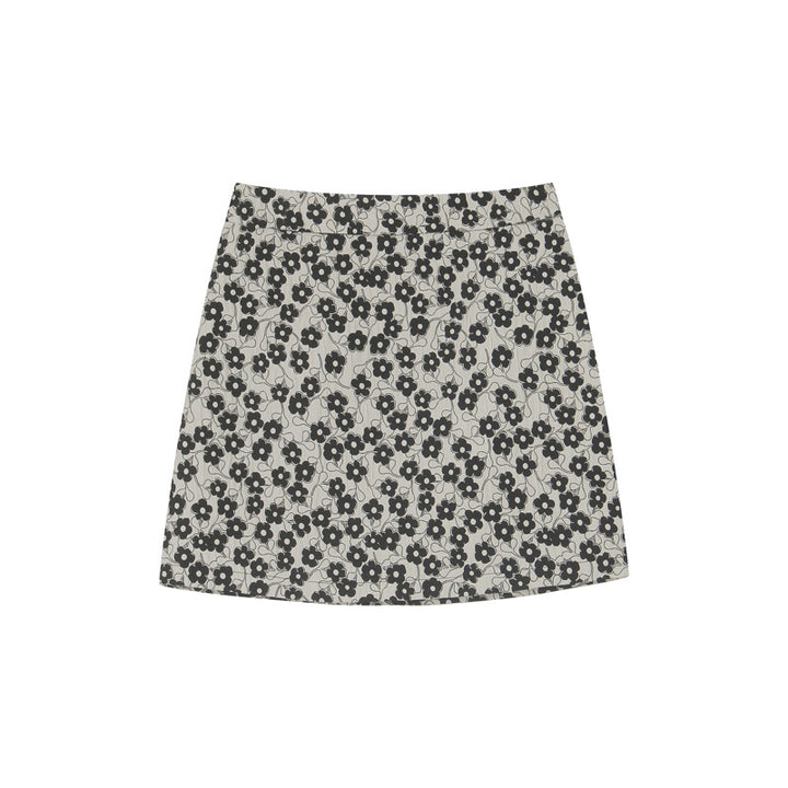 Dame Elegant Mini nederdel med blomstret design og høj talje Stilla