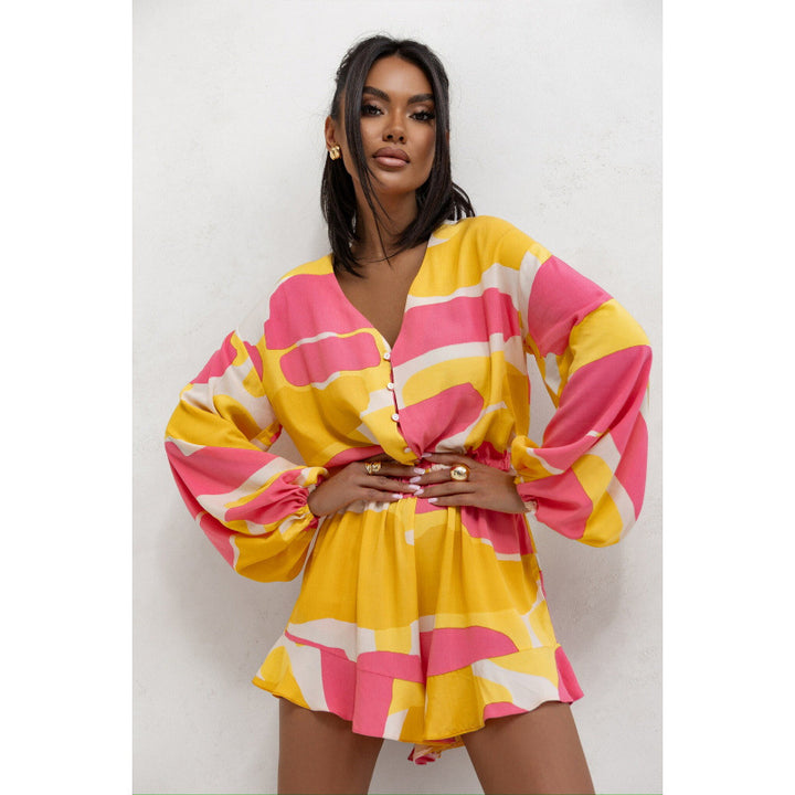 Dame Blomster mønster Kort jumpsuit Stilla