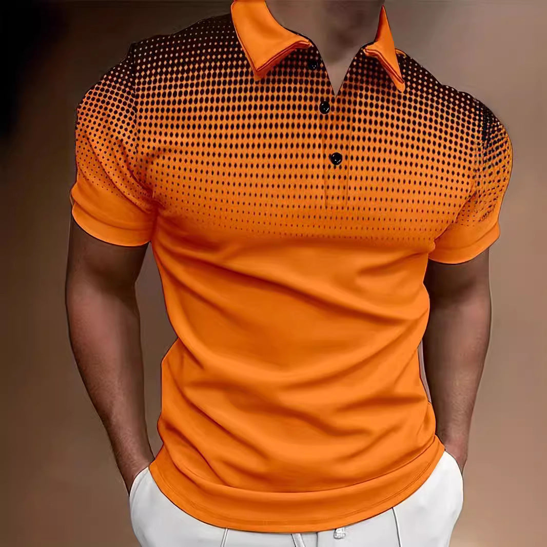 Herrer Poloshirt med moderne prikmønster og åndbar teknologi Stilla