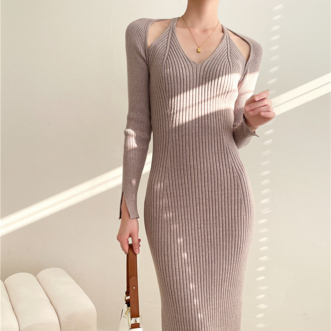 Femme Cut-Out Ribbed Midi Kjole Stilla