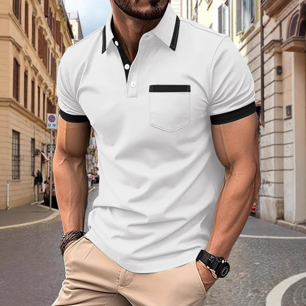 Herrer moderne Polo-shirt med kontrastkrave Stilla