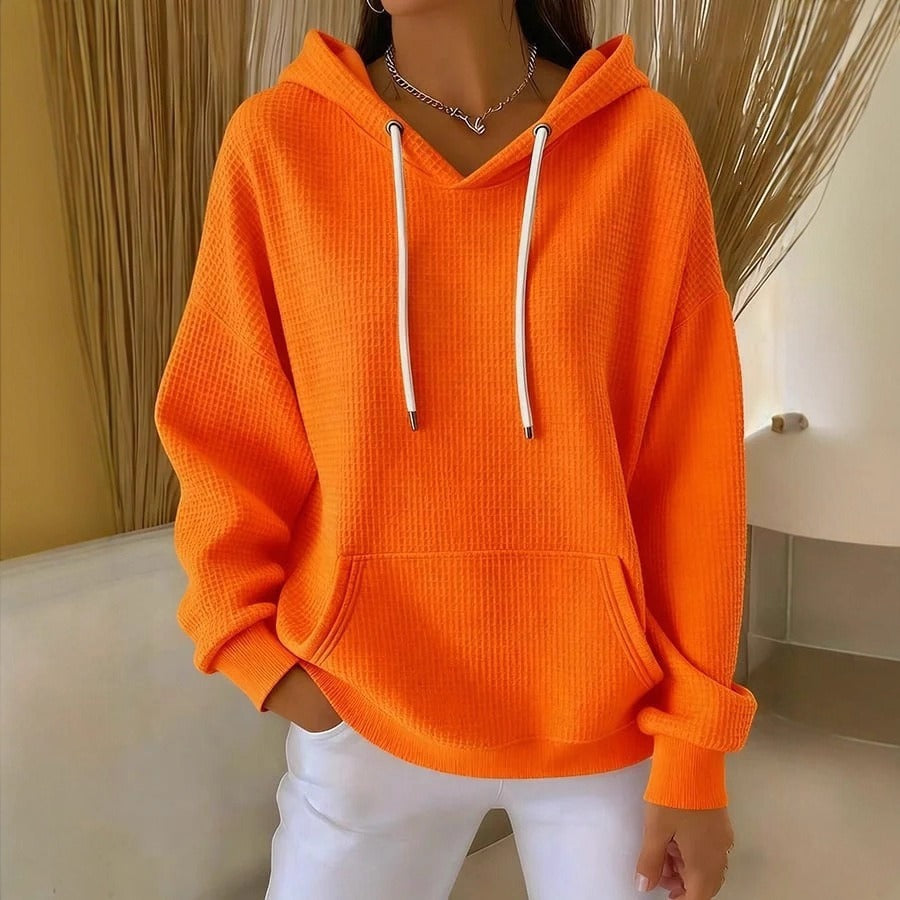 Dame casual hoodie med tekstureret stof Stilla