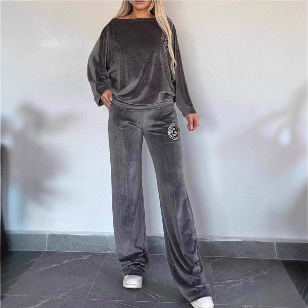 Kvinders afslappede velour loungewear sæt med blød skæring Stilla
