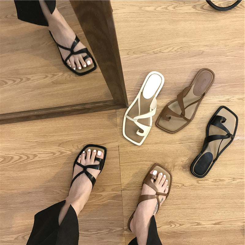 Dame elegante krydsrem slide sandaler Stilla