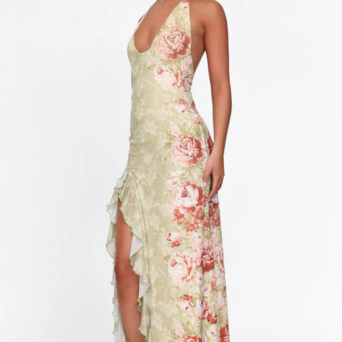 Dame Floral Print Maxi Kjole Stilla