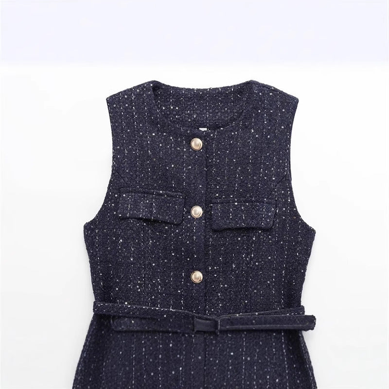 Femme Tekstureret Utility Vest med justerbar talje Stilla