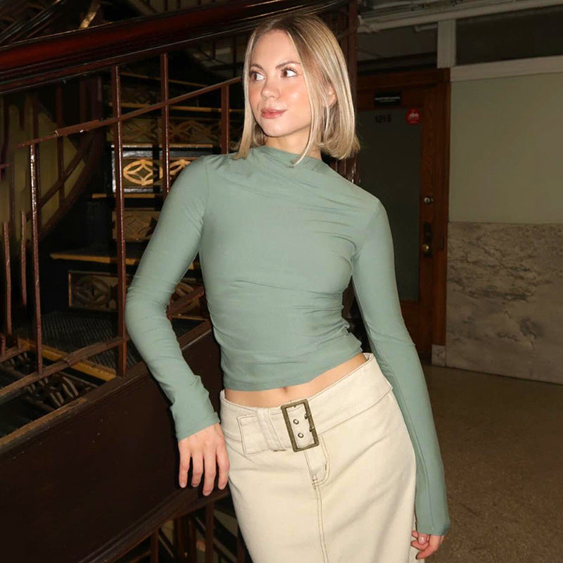Femme Raffung Langærmet Stretch Top Stilla
