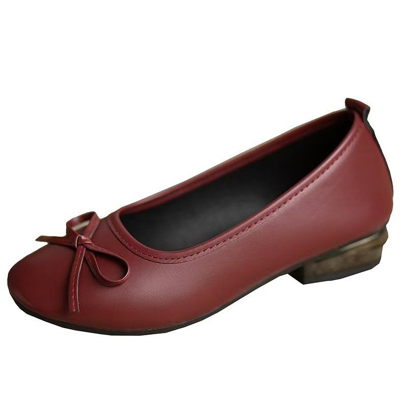 Dame Ballerinas med elegant sløjfe-detalje og komfortabel blokhæl Stilla