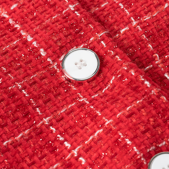 Kvinder Boucle Jakke med Åbne Lommer og Knap Detalje Stilla