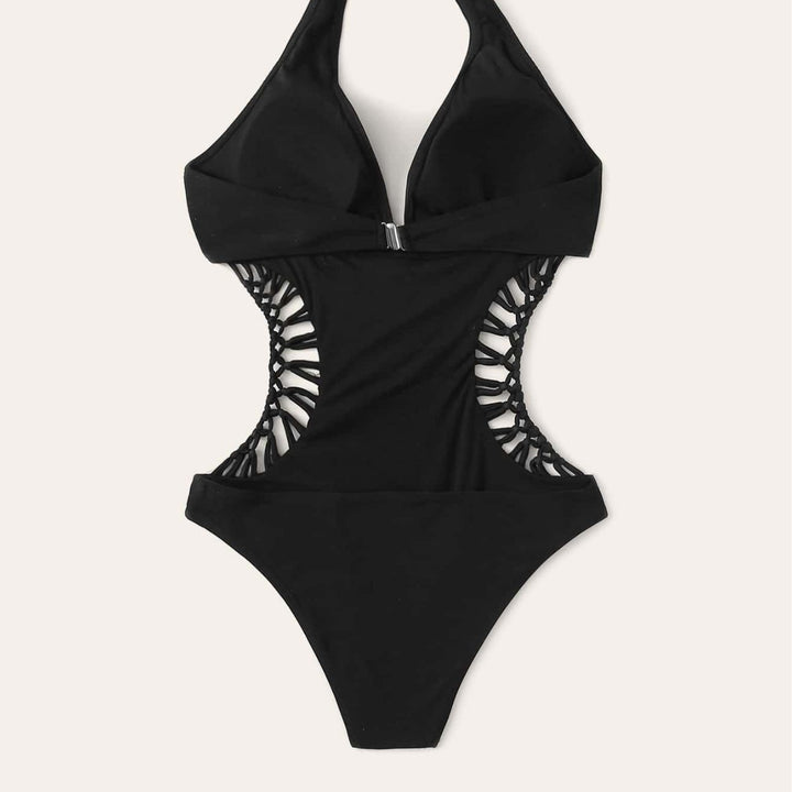 Damebadedragt med moderne cut-out-detaljer og justerbart halterneck Stilla