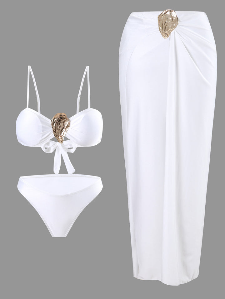 Dame bikini sæt med elegant omslagsskjørt Skovae