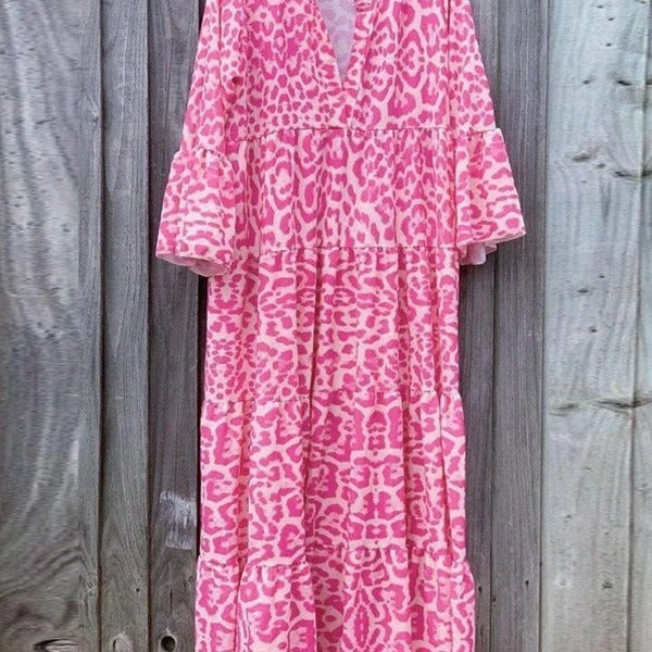 Kvinders maxikjole i elegant leopardprint Skovae