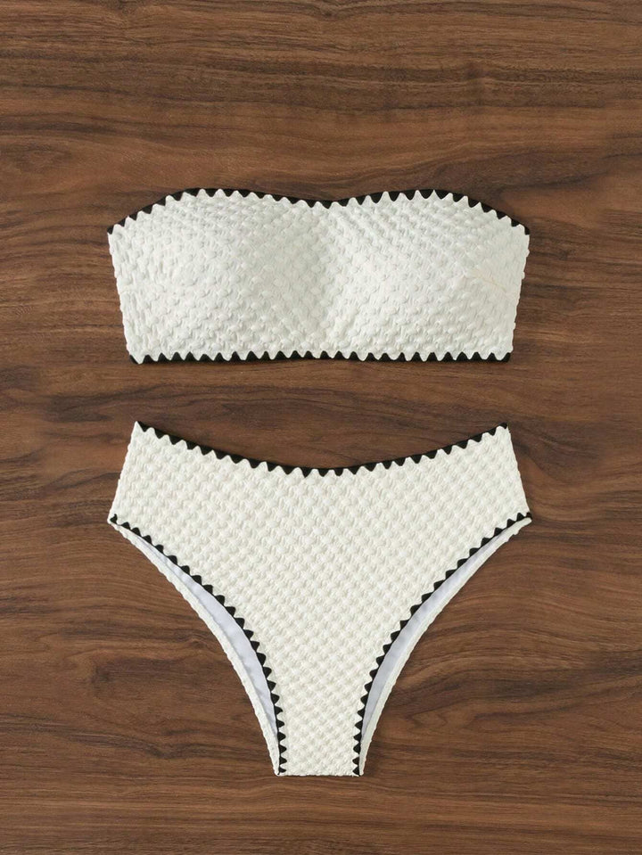 Dame bandeau-bikini med struktureret overflade Skovae