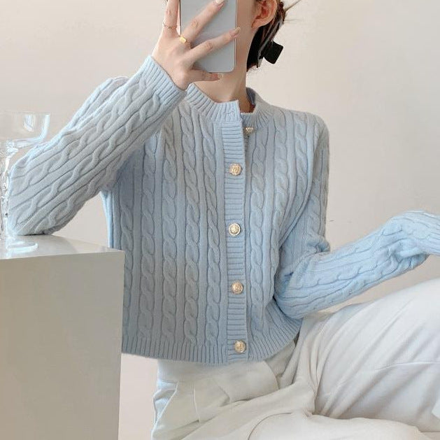 Femme Struktureret Kabelstrik-Cardigan Stilla