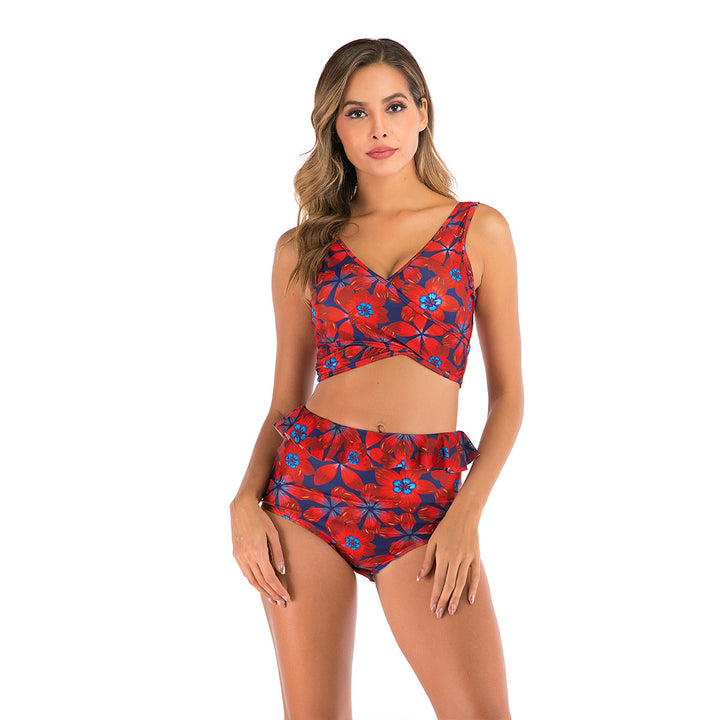 Dame Bikini-sæt med blomsterprint og høj talje Stilla